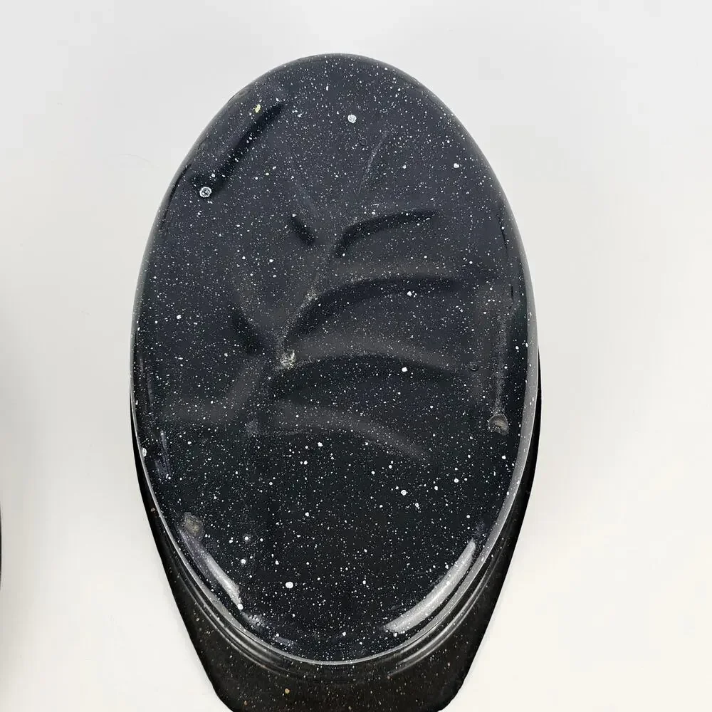 VTG small blue granite ware roaster pan with lid oval EUC